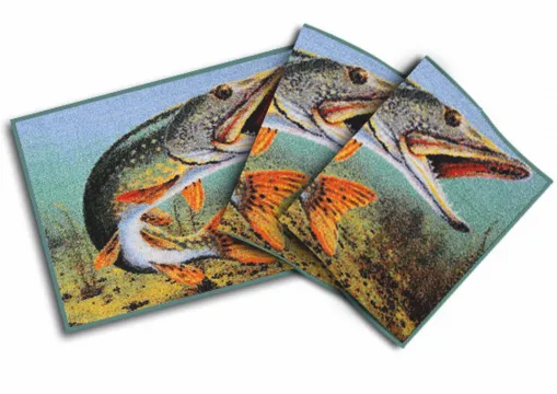 Teppich mit Fisch Motiv Hecht, eine schöne Geschenk Idee!