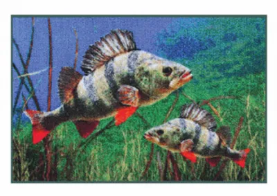 Teppich mit Fisch Motiv Barsch, ...